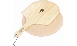 Char-Broil round pizza stone and peel set