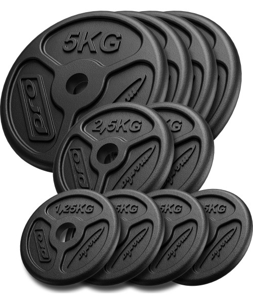 Cast Iron Weight Set Marbo Slim, 30kg / 4x1.25kg, 2x2.5kg, 4x5kg 