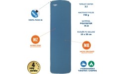 Self-Inflating Mat Yate Hiker, 25 mm - Blue/Grey