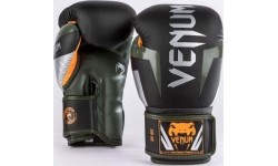 Poksikindad Venum Elite, must/hõbe/khaki