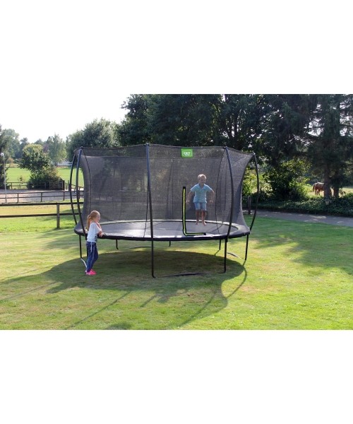 EXIT Silhouette trampoline ø427cm - black Outdoor Round Coil spring Above ground trampoline