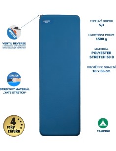 Self-Inflating Mat Yate Comfort, 50 mm - Blue/Grey