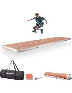 Täispuhutav võimlemismatt inSPORTline Airstunt 500 x 100 x 10 cm Mocha Mousse