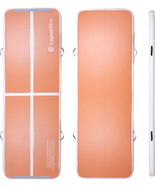 Inflatable Exercise Mat inSPORTline Airstunt 400 x 100 x 10 cm Mocha Mousse w/ Hand Pump