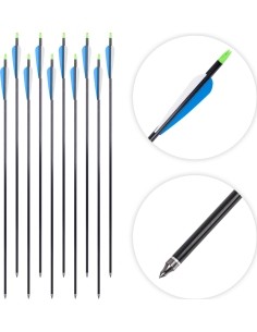 Aluminum Arrows w/ Screw-In Tips inSPORTline Aluson 30”, 10pcs, Blue-White