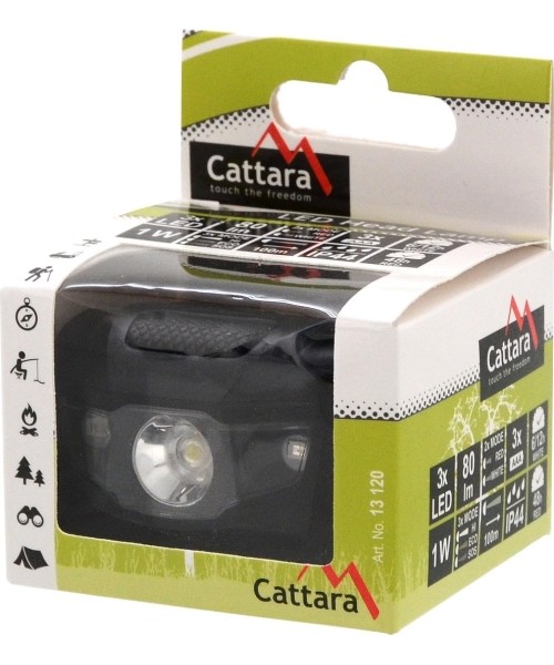LED Headlamp Cattara - Black, 80lm