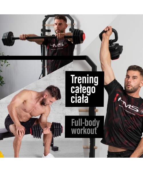 SGR18 PRO SET 3IN1 ADJUSTABLE DUMBBELLS 20 KGS HMS