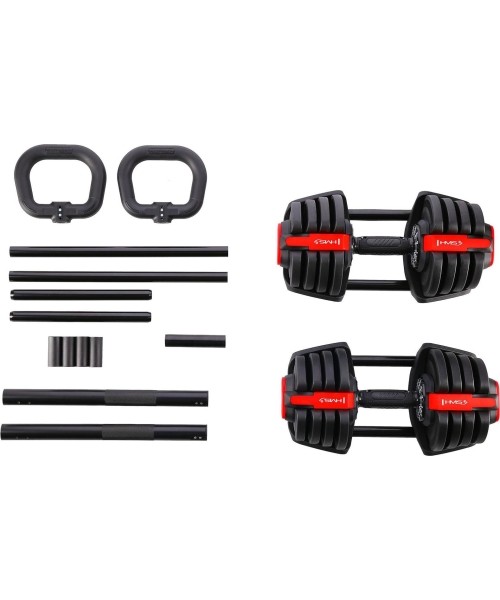 SGR18 PRO SET 3IN1 ADJUSTABLE DUMBBELLS 20 KGS HMS