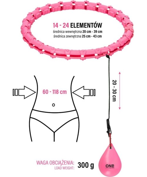 Roosa raskusega hularõngas OHA02 One Fitness