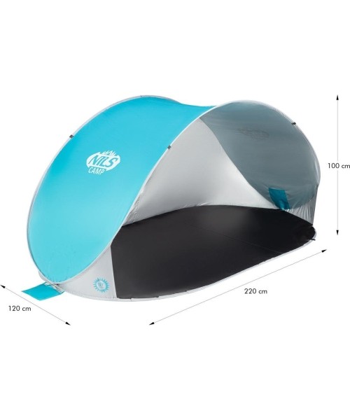 Pop Up Beach Tent Nils Camp NC3174 Turquoise/Grey