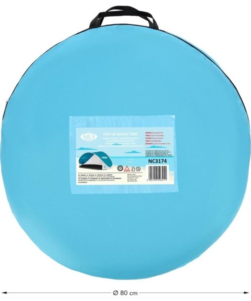 Pop Up Beach Tent Nils Camp NC3174 Turquoise/Grey