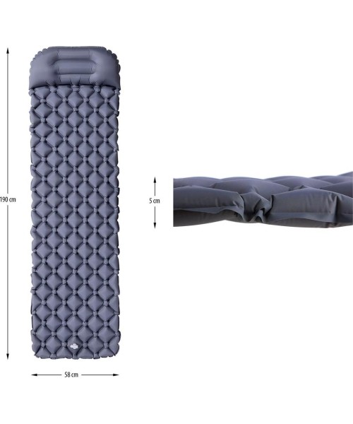 Tourist Mat With Pump Nils Camp NC4006, Grey