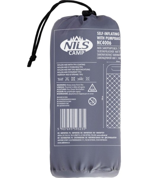 Tourist Mat With Pump Nils Camp NC4006, Grey