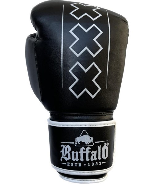 Buffalo Outrage boxing gloves black and white 12oz