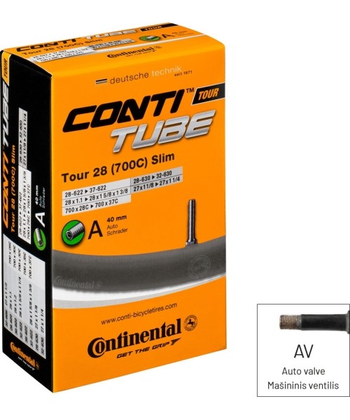 Continental Tour 28 Slim Tube 700 x 28/37C (28/37 - 622), AV 40 mm