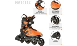 Must-oranžid rulluisud NILS Extreme NA14112 - NA14112 BLACK-ORANGE IN-LINE SKATES NILS EXTREME