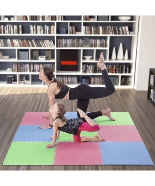 Kaitsematt One Fitness MP-10, roheline-sinine-punane, 60 x 60 x 1 cm, 9 tk