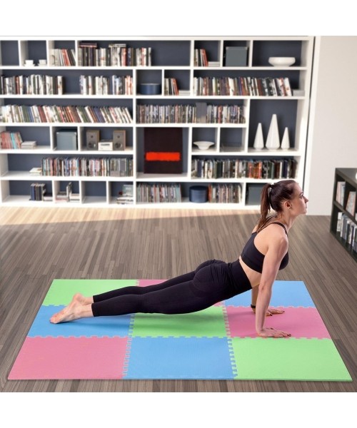 Protective Mat One Fitness MP-10, green-blue-red, 60x60x1cm, 9pcs.