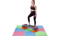 Kaitsematt One Fitness MP-10, roheline-sinine-punane, 60 x 60 x 1 cm, 9 tk
