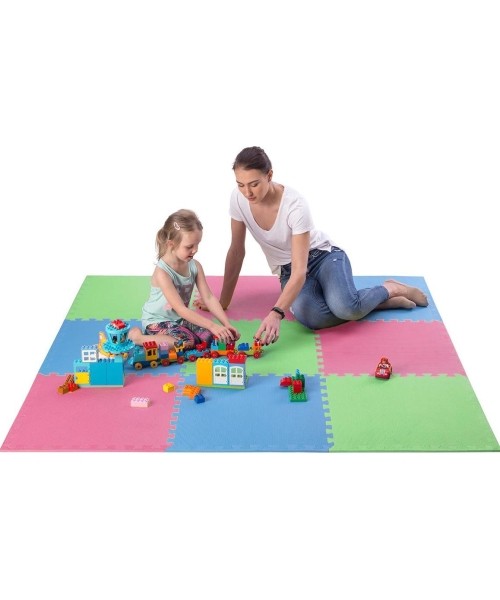 Protective Mat One Fitness MP-10, green-blue-red, 60x60x1cm, 9pcs.