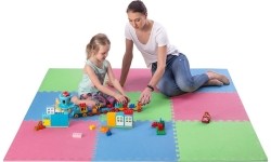 Protective Mat One Fitness MP-10, green-blue-red, 60x60x1cm, 9pcs.