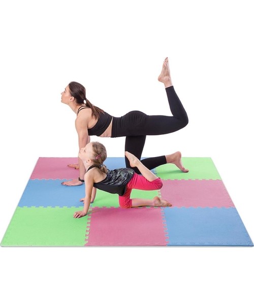Protective Mat One Fitness MP-10, green-blue-red, 60x60x1cm, 9pcs.