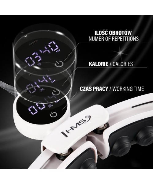 HHM16 HULA HOOP WHITE MAGNETIC WITH WEIGHT + COUNTER HMS