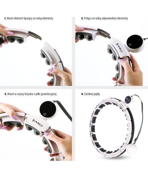 HHM16 HULA HOOP WHITE MAGNETIC WITH WEIGHT + COUNTER HMS