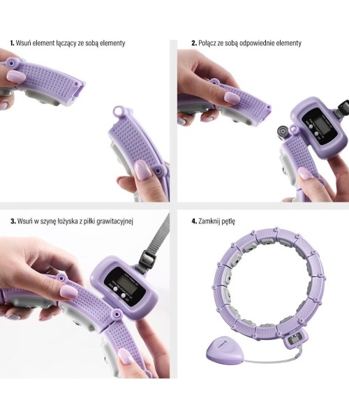 HHM14 HULA HOOP VIOLET MAGNETIC WITH WEIGHT + COUNTER HMS