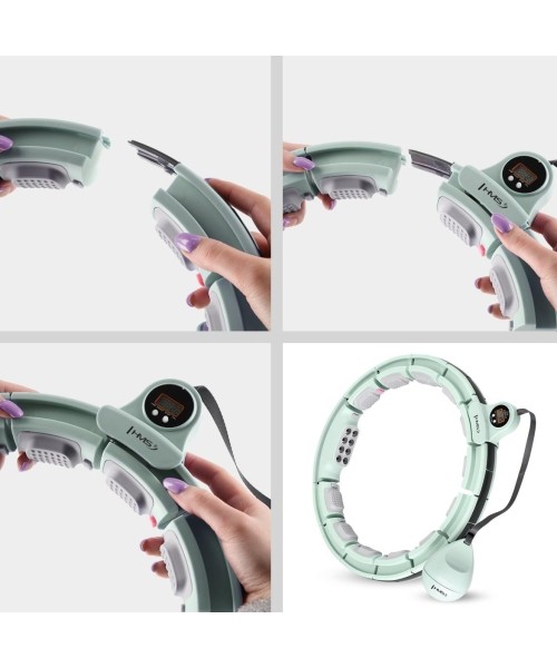 HHM13 HULA HOOP GREEN MAGNETIC WITH WEIGHT + COUNTER HMS