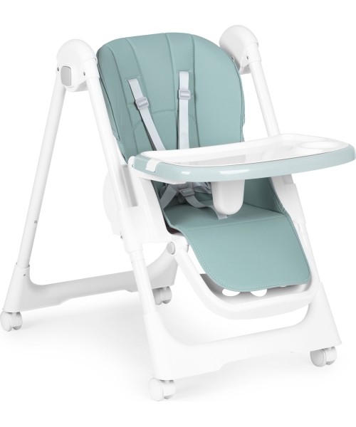 Feeding chair height adjustment eco leather straps double tray