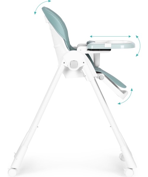 Feeding chair height adjustment eco leather straps double tray