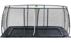 EXIT Dynamic maapinnaga trampoliin 305x519 cm turvavõrguga, must