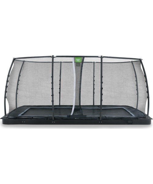 EXIT Dynamic ground level trampoline 305x519cm with safety net - black