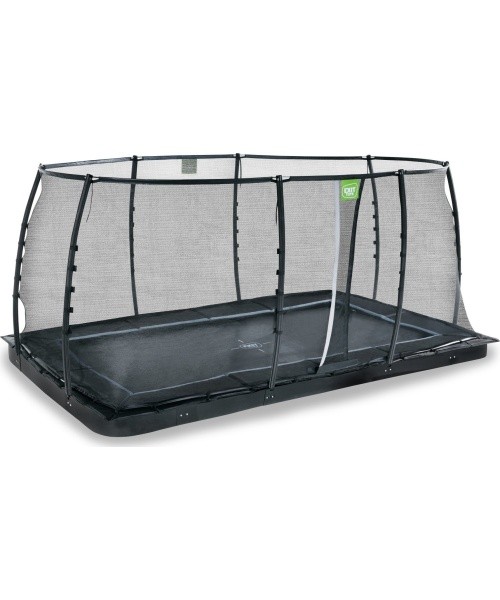 EXIT Dynamic ground level trampoline 305x519cm with safety net - black