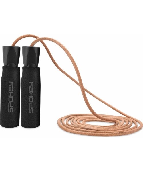 Skipping rope with a leather rope Spokey QUICK SKIP