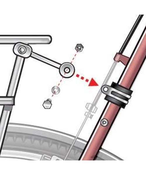 Frame adapter for attaching mudguard stays/racks (16 mm)