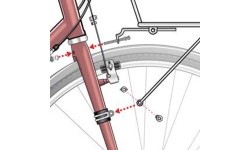 Frame adapter for attaching mudguard stays/racks (16 mm)
