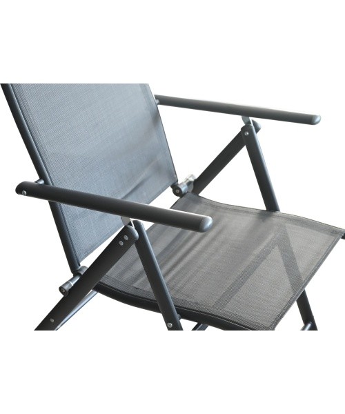 Folding garden chair PULA dark grey