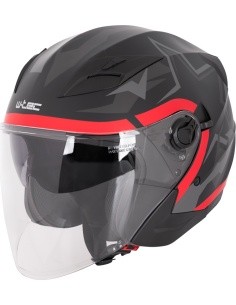 Open-Face Helmet W-TEC Barcela Vermella - Black, grey, red