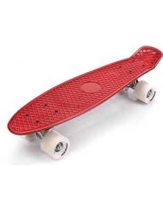 Plastic skateboard - Silver/white/nut