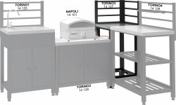Corner module TORINO 3 for outdoor kitchen 47x47x123cm