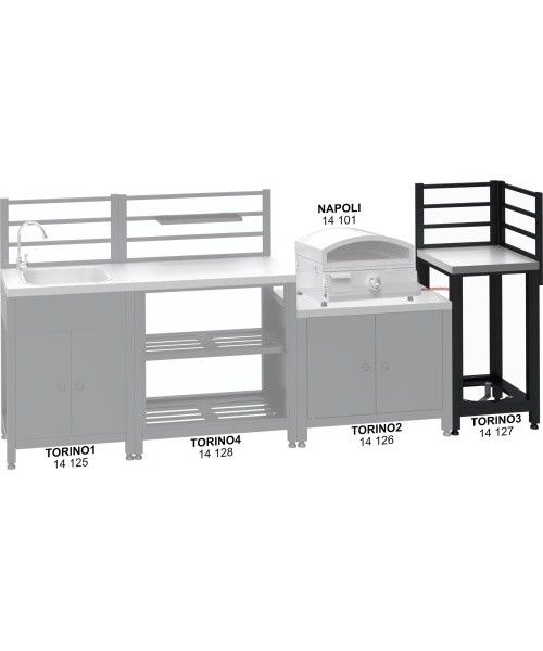 Corner module TORINO 3 for outdoor kitchen 47x47x123cm