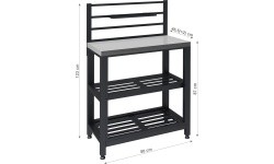 Module table TORINO 4 for outdoor kitchen 80x47x123cm