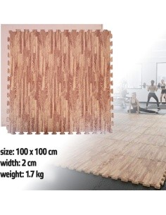 Tatami Puzzle Mat inSPORTline Zemalpro 100 x 100 x 2 cm - Wood pattern