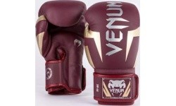 Venum Elite Boxing Gloves - Burgundy/Gold