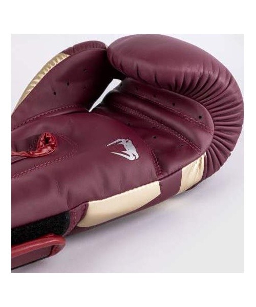 Venum Elite Boxing Gloves - Burgundy/Gold