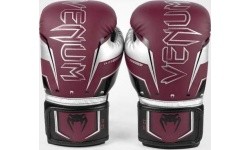 Venum Elite Evo Boxing Gloves - Burgundy/Silver