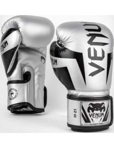 Venum Elite Boxing Gloves - Silver/Black