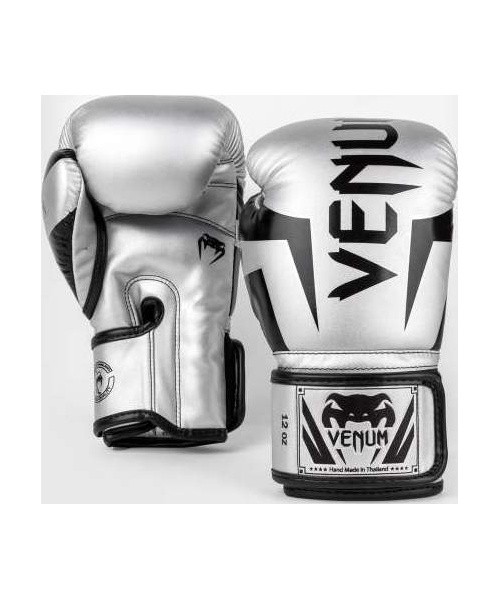 Venum Elite Boxing Gloves - Silver/Black